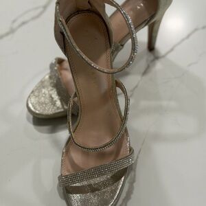 Kelly & Katie Glittering Silver Strappy Heels